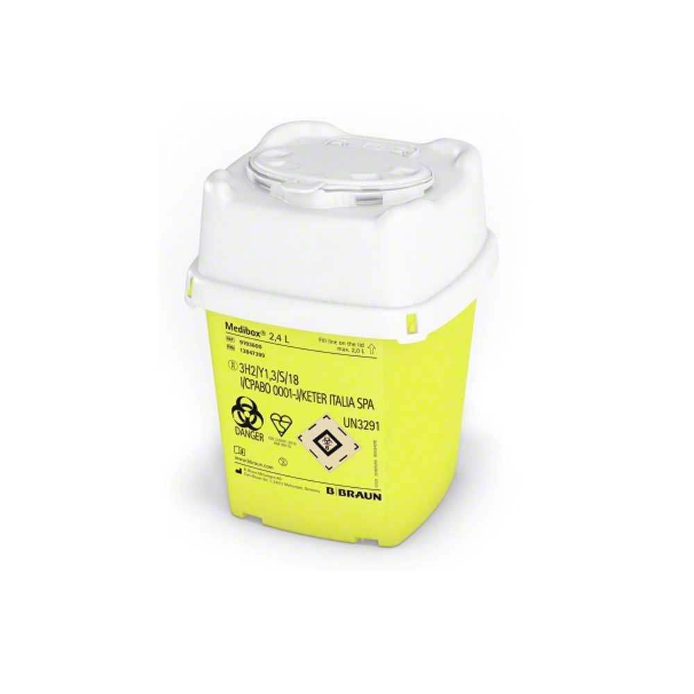 B.Braun Medibox® Entsorgungsbehälter, gelb/weiß, 2,4 L
