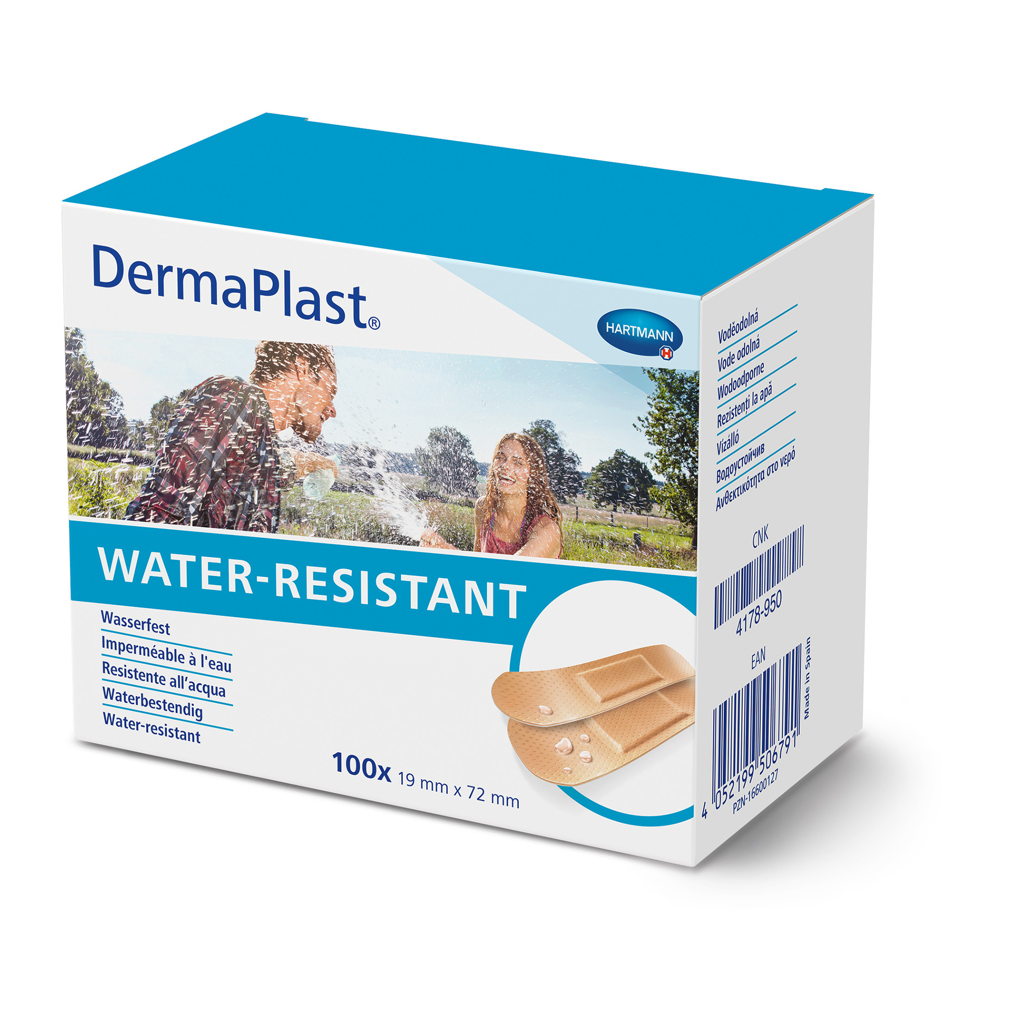 Hartmann DermaPlast® WATER-RESISTANT  19 x 72 mm, 1 Faltschachtel, 100 Stück