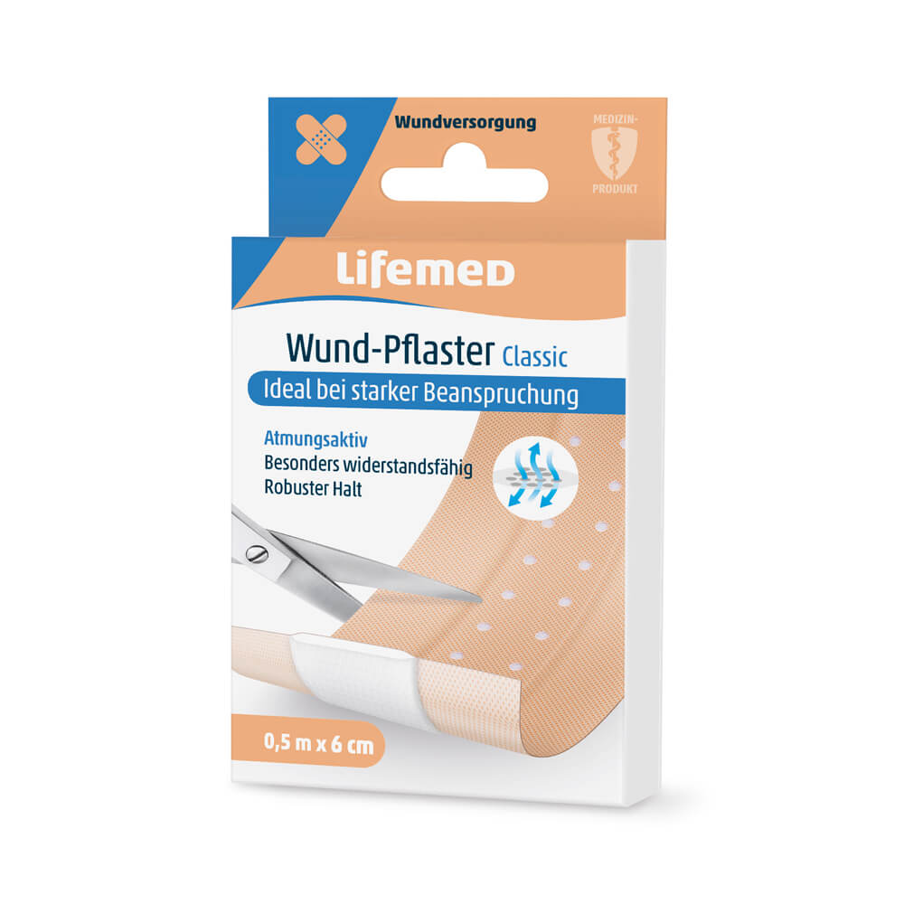 Wundpflaster Classic, hautfarben, von Lifemed®, 6cm x 0,5m