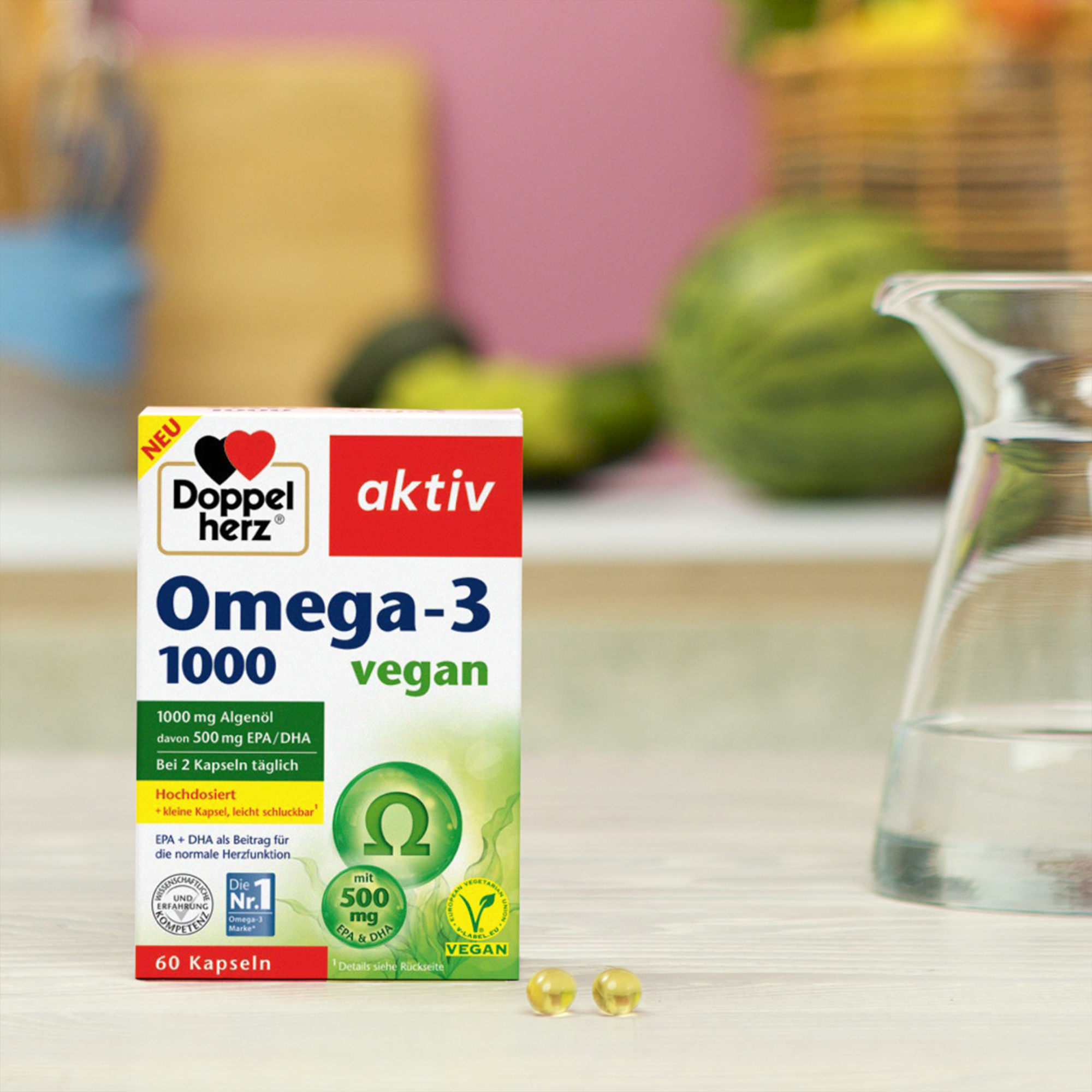 Doppelherz aktiv Omega-3, 1000 vegan, 120 Kapseln