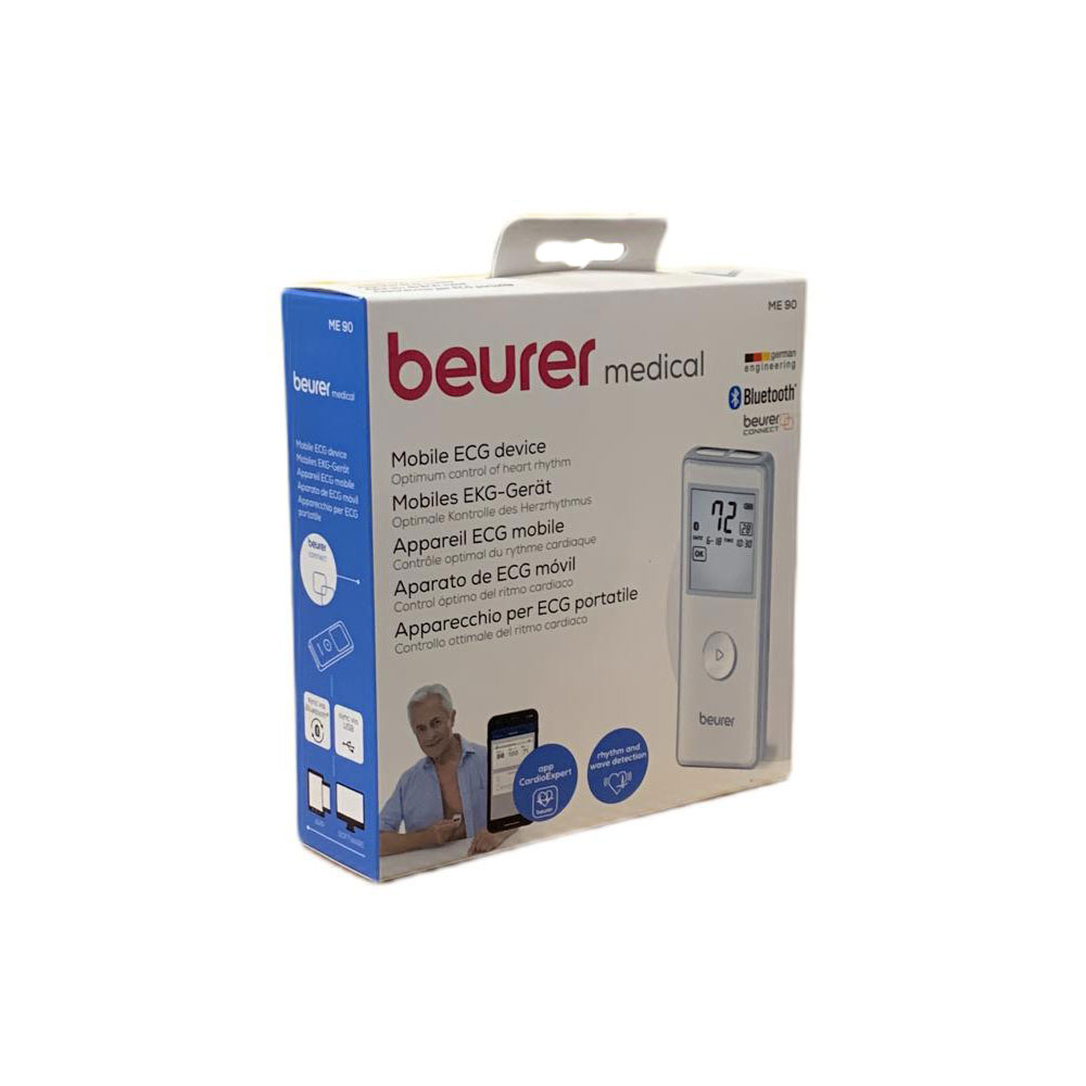 Beurer ME 90 Mobiles EKG Gerät, 1-Knopf-Bedienung, CardioExpert-App