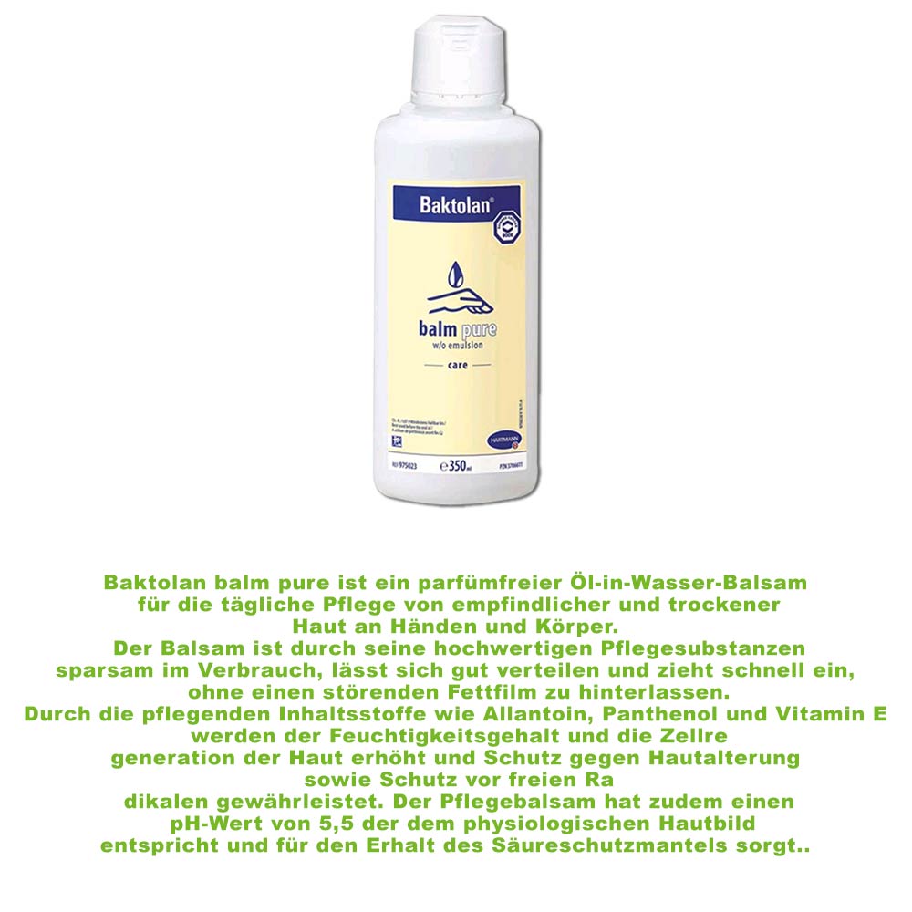 Baktolan balm pure, Hautpflegeemulsion von Bode, 350 ml Flasche