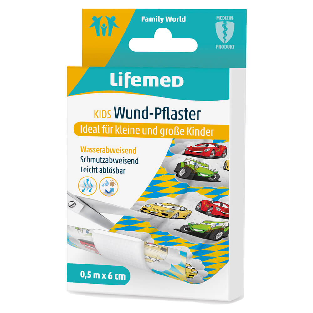 Lifemed® Wundpflaster KIDS, 6cm x 0,5m, Autos