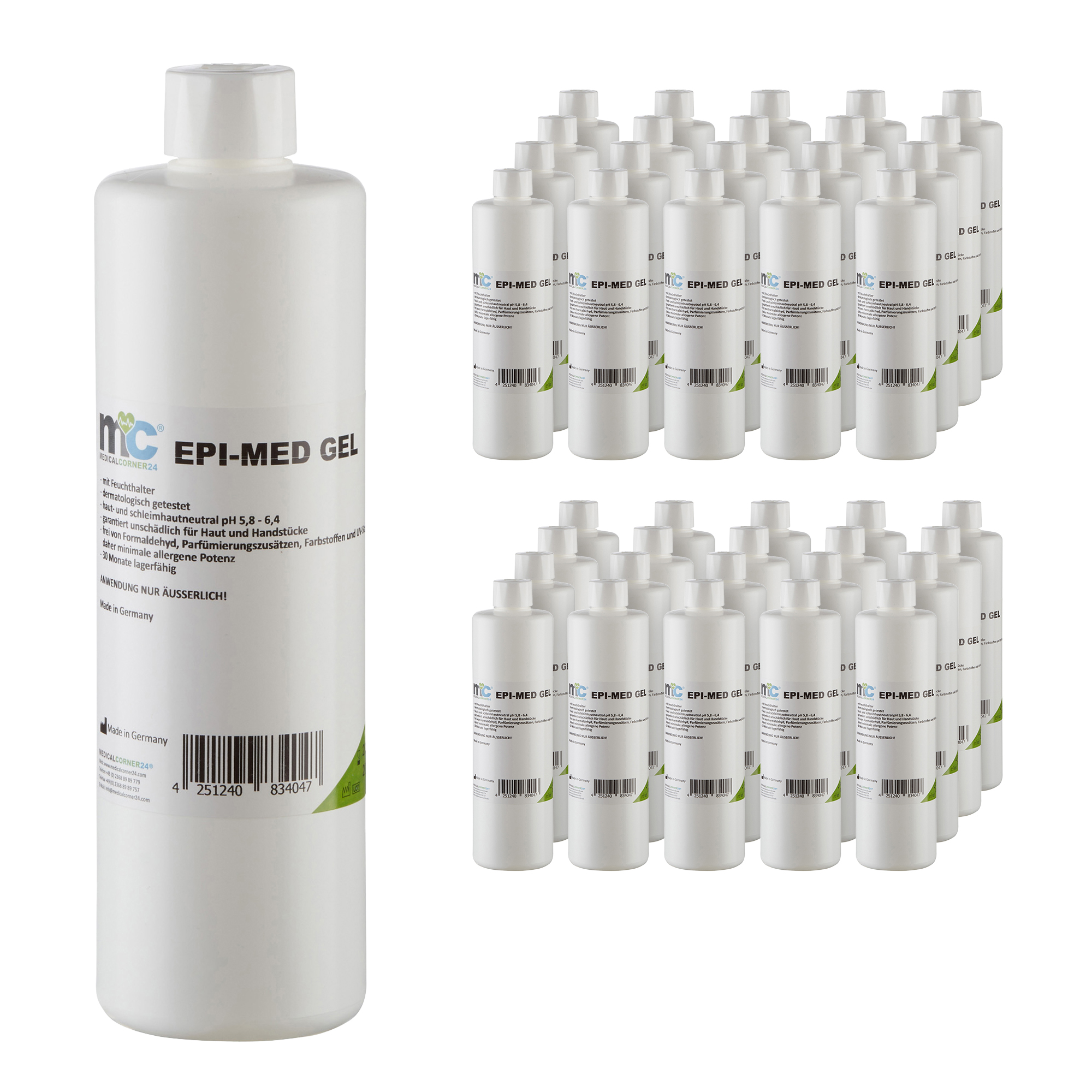 IPL Gel Epimed, IPL Kontaktgel für Laser-Haarentfernung, 40 x 500 ml