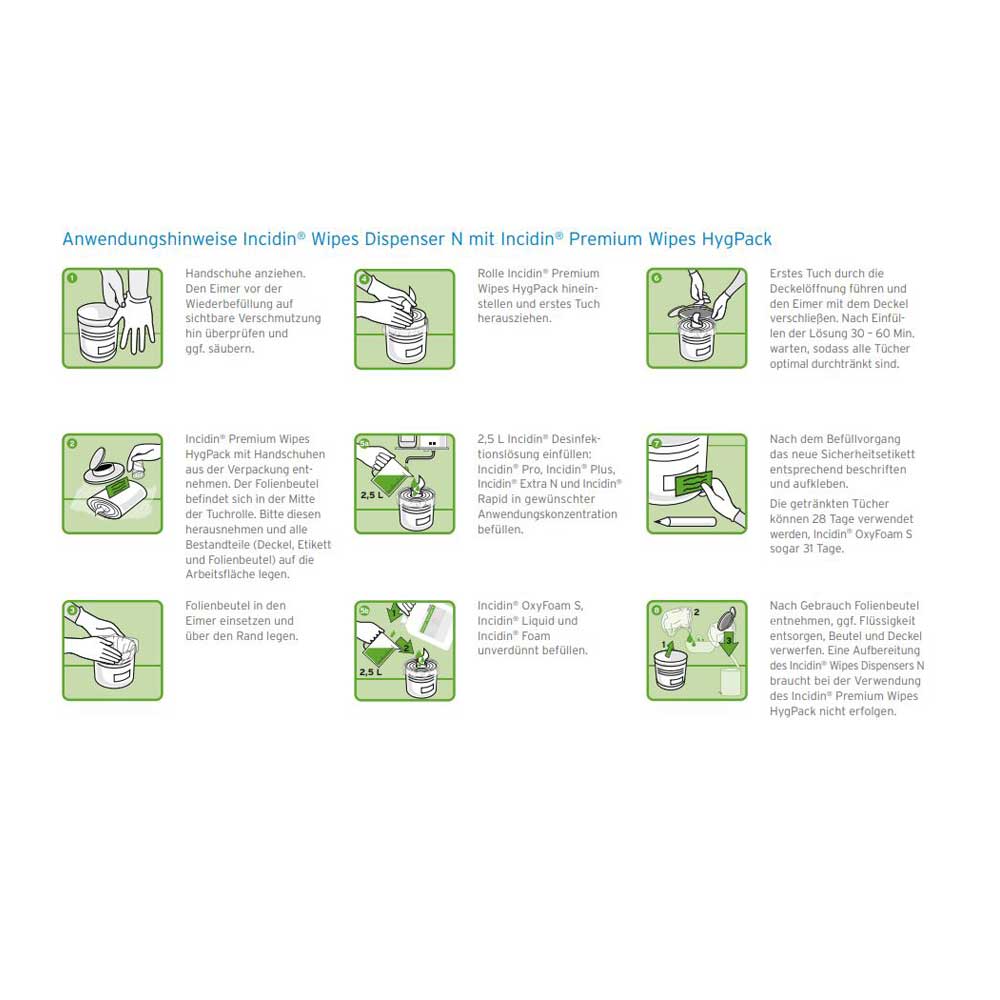 Ecolab Desinfektionstücher Incidin Premium Wipes Hygpack, Farben