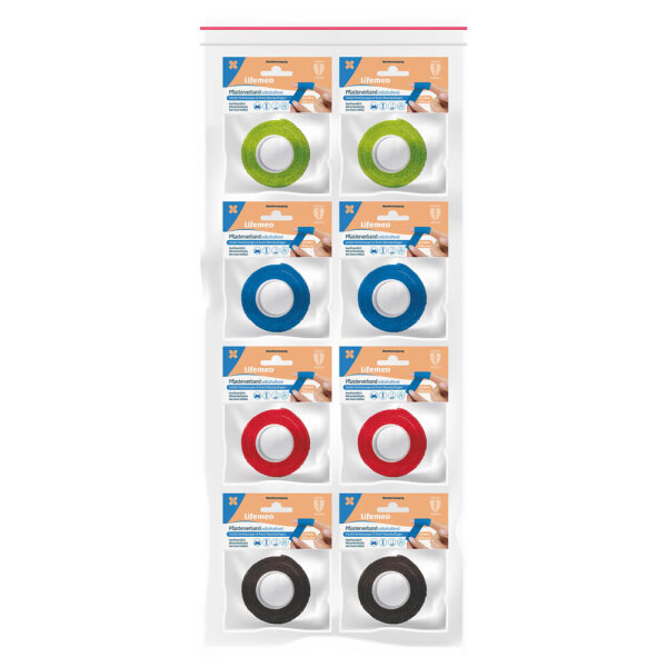 Pflasterverband, selbsthaftend, 4 Farben, von Lifemed®, 8 Stück