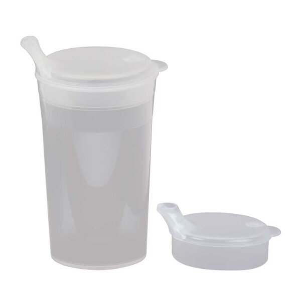 Behrend Trinkbecher-Set, 2 kurze Mundstücke Tee/Brei transparent 250ml