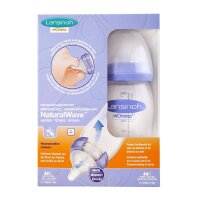 Lansinoh Weithalsflasche, NaturalWave™ Sauger, BPA...